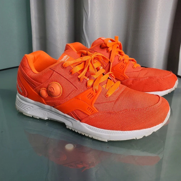 Reebok Pump Running Dual Tech Solar Neon Orange White Sz 8.5 - Picture 5 of 10